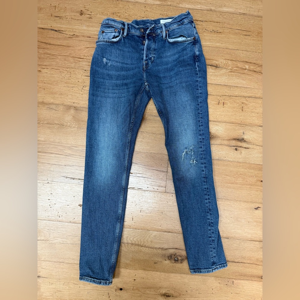 All Saints Blue Slim Jeans with Subtle Fading size 30